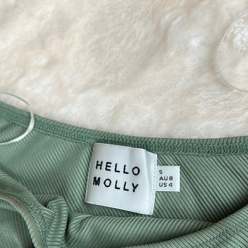 Hello Molly Green One Shoulder Wrap Gown - Picture 2 of 8